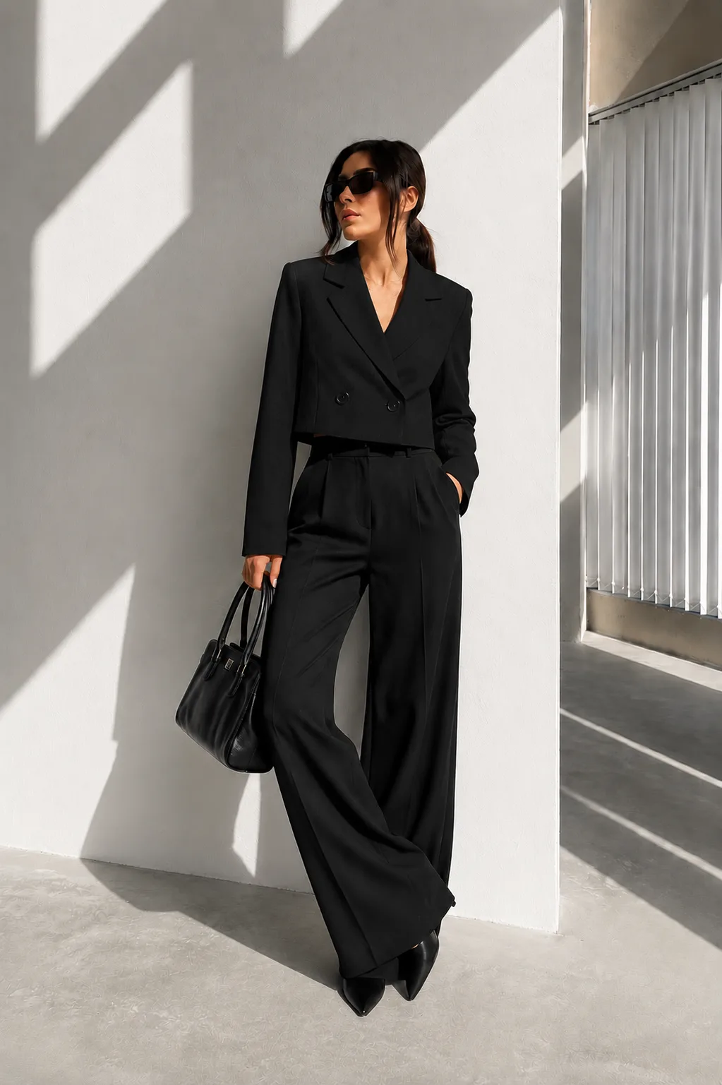 Crop Düğmeli Blazer Ceket MA10010 Siyah